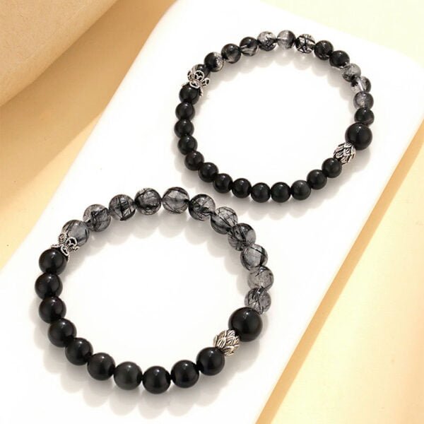 Obsidian Bead Couple Bracelet - Image 5