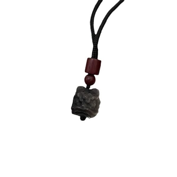 Natural Black Obsidian Lion Pendant Necklace - Image 5