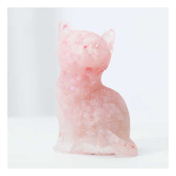 Natural Crystal Chip Lovely Cat Ornament - Image 2