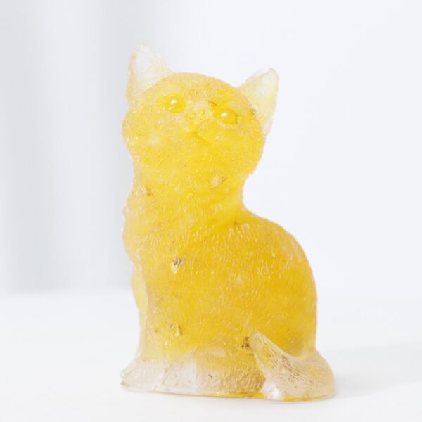 Natural Crystal Chip Lovely Cat Ornament - Image 3