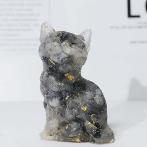 Natural Crystal Chip Lovely Cat Ornament - Image 14