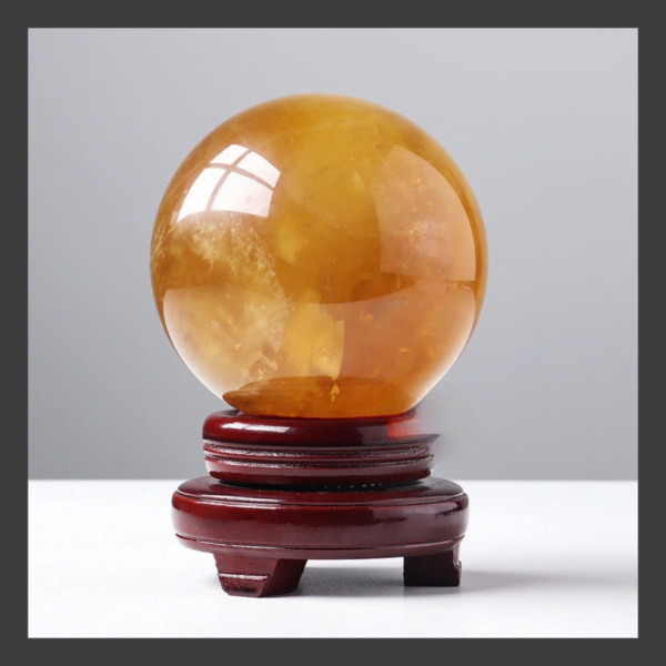 Citrine Crystal Ball Ornament - Image 3