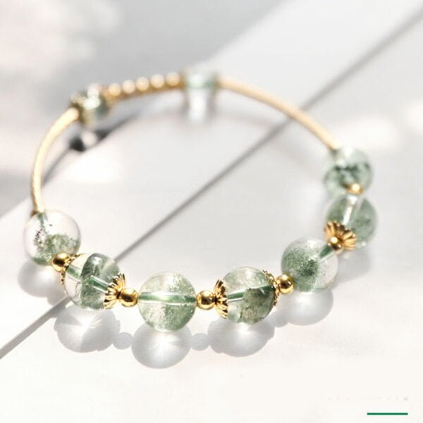 Natural Green Phantom Crystal Bracelet