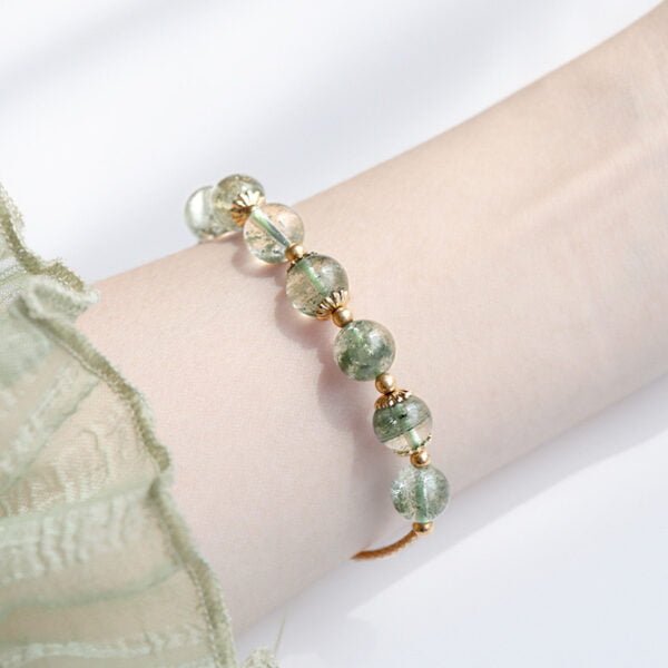 Natural Green Phantom Crystal Bracelet - Image 7