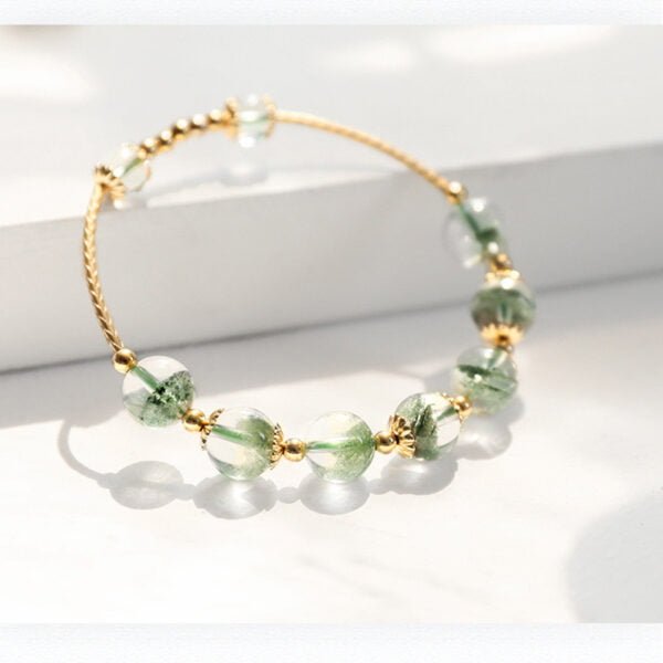 Natural Green Phantom Crystal Bracelet - Image 6