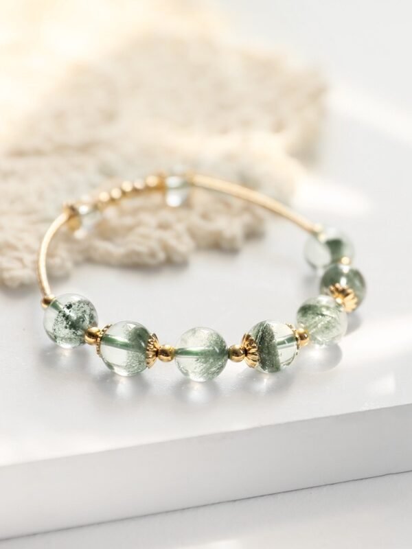 Natural Green Phantom Crystal Bracelet - Image 5