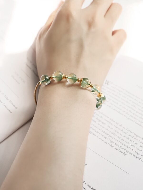 Natural Green Phantom Crystal Bracelet - Image 4