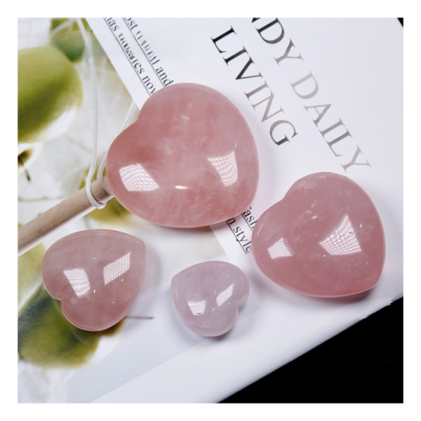 Natural Rose Quartz Heart Handle Piece - Image 2