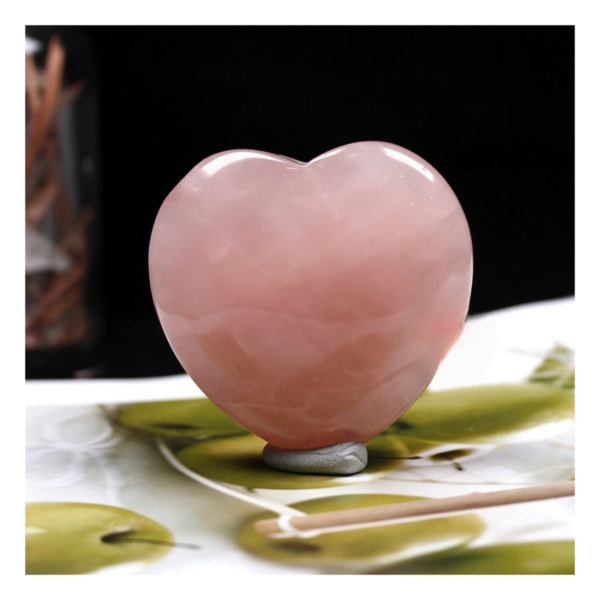 Natural Rose Quartz Heart Handle Piece - Image 4