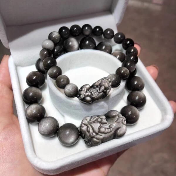 Silver Obsidian Bracelet