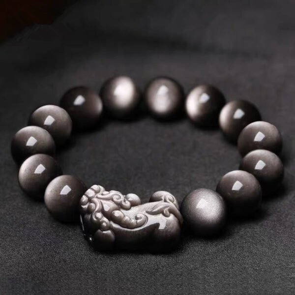 Silver Obsidian Bracelet - Image 2