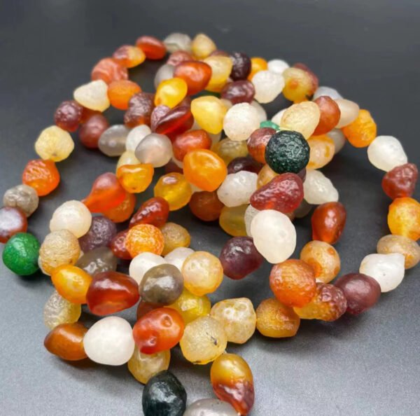 Natural Alashan Agate Beaded Bracelet - Image 3