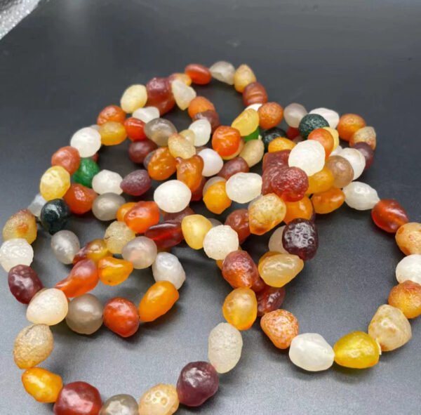 Natural Alashan Agate Beaded Bracelet - Image 4